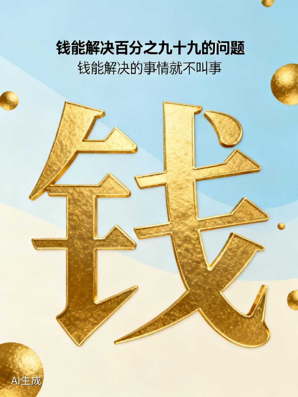 钱，让你明白了什么道理钱能解决百分之九十九的问题，钱能解决的事情就不叫事。