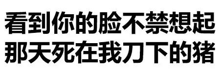 “看到你的脸，不禁想起那天死在我刀下的猪。”🐷🔪😂