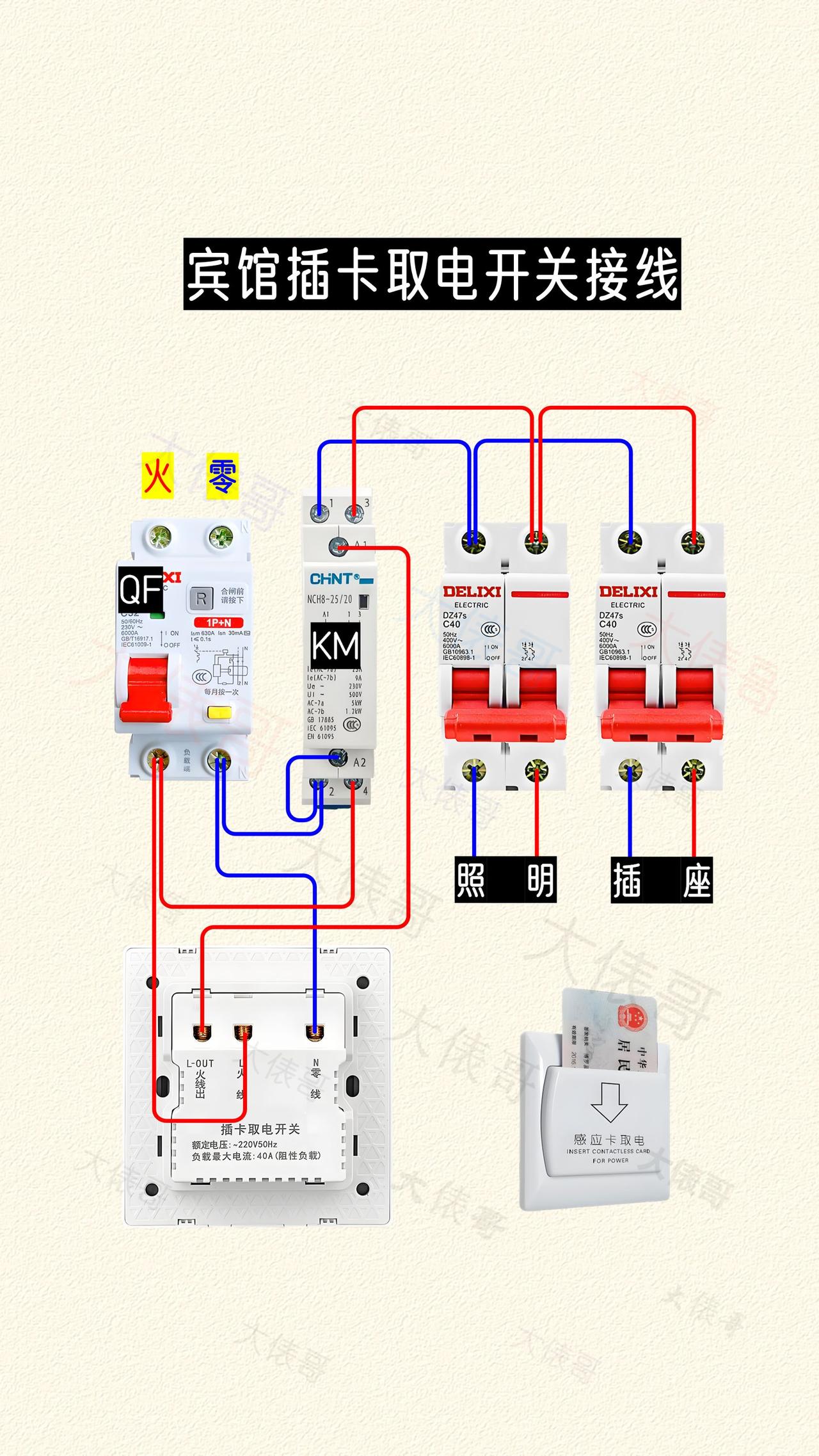 电工知识 零基础学电工 插卡取电开关