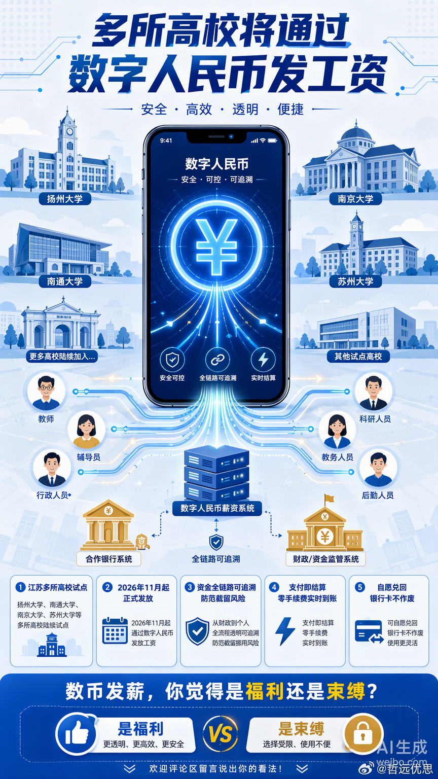 江苏多所高校要把工资装进数字人民币钱包了，这步棋走得比想象中快。以往我们聊数币，