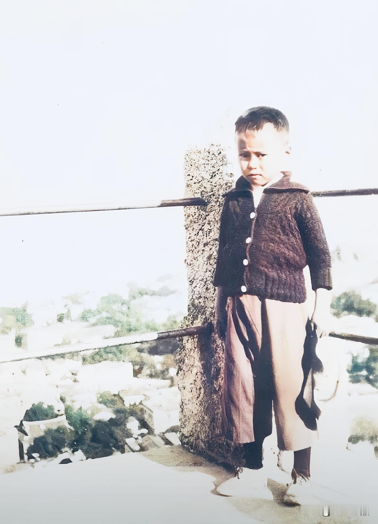 这是杨振宁七岁时在厦门鼓浪屿日光岩的一张珍贵留影，时间是1929年的夏天，定格了