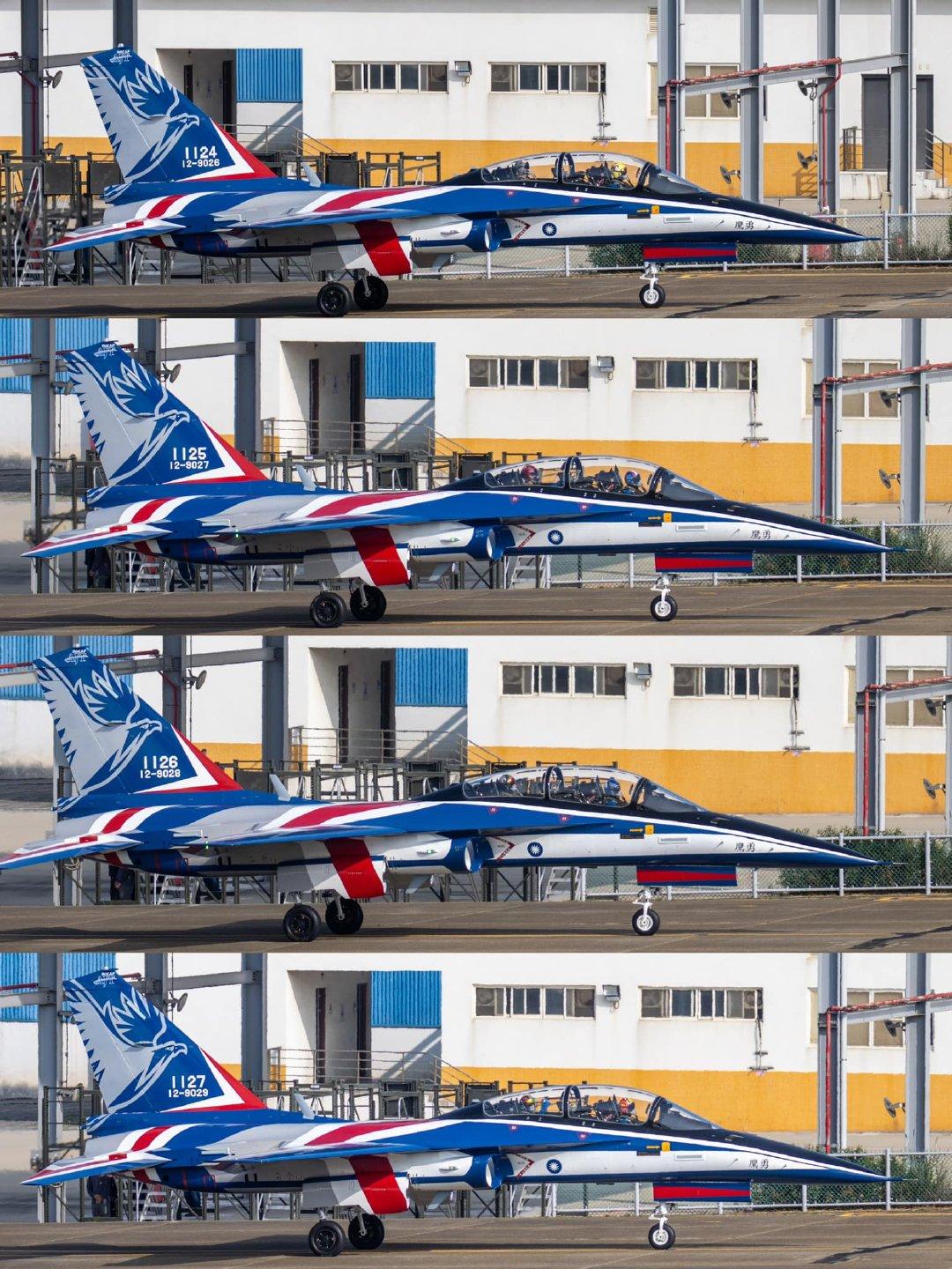 双十二上午台湾汉翔公司一次向伪台空军交付四架T-5A“勇鹰”新型高教机
双十二上