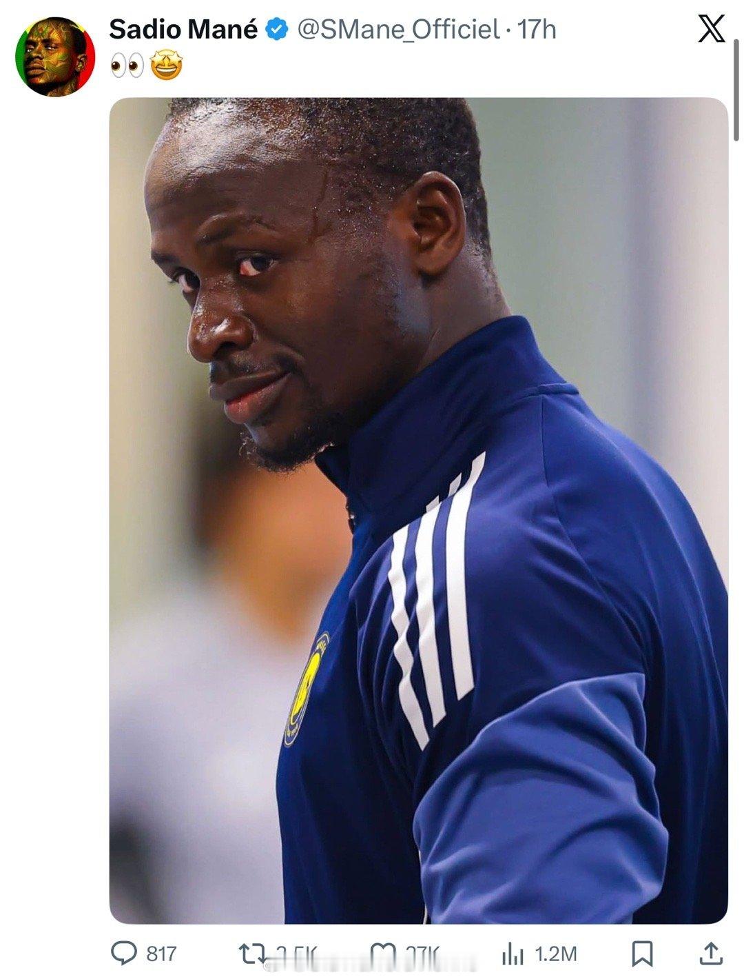 马内在萨拉赫直播镜头中惊天言论爆出后，发了一张照片 配了emoji 有之前博格巴