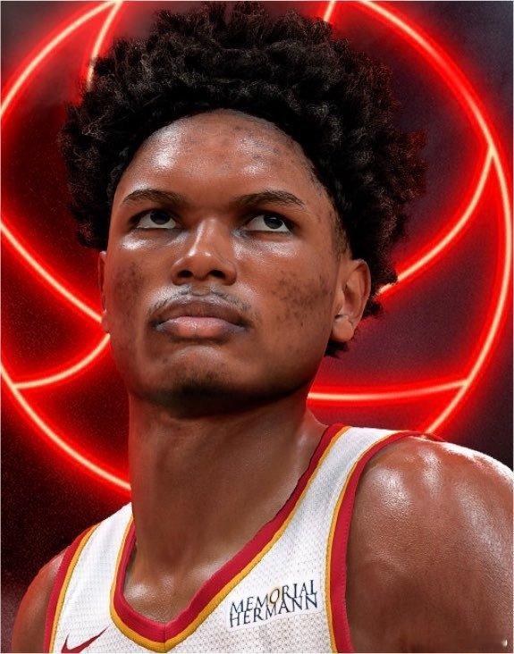 阿门目前在《NBA 2K》的四项能力值中都排进了联盟前五：垂直弹跳：第1（99）