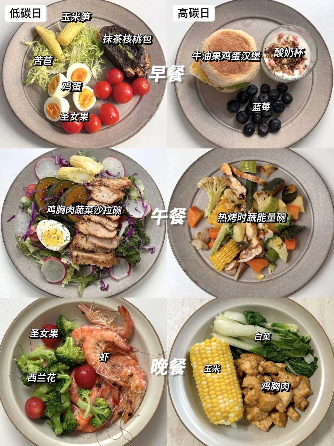 一周瘦了4斤的10天碳循环健身减脂食谱