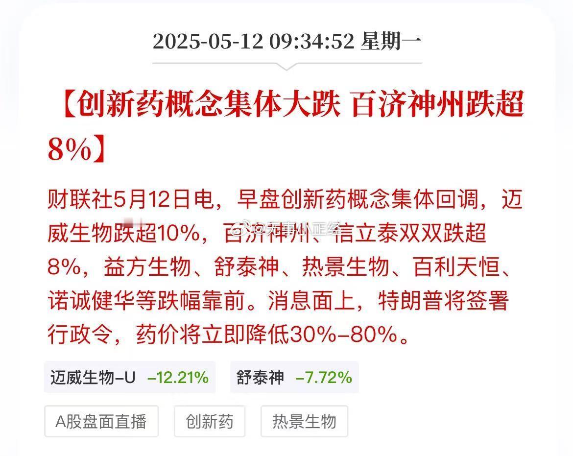 医药太惨了，这边锤完，特朗普也要搞带量采购，要求药企降价 ​​​