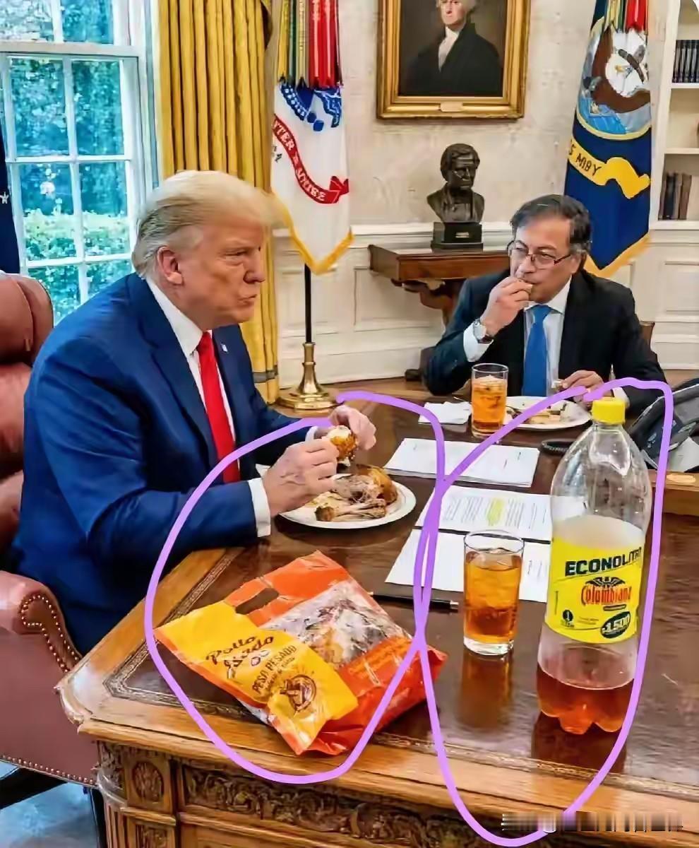 哥伦比亚总统佩特罗最近访问美国期间，特朗普在白宫办公室单独接待了他。此次会晤的餐