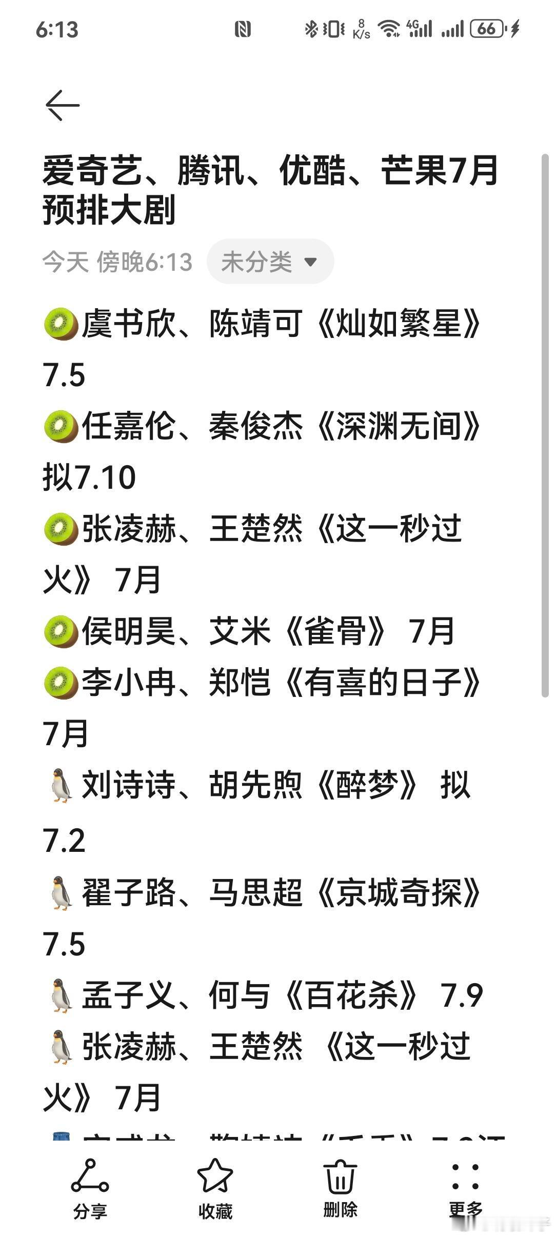 🥝🐧👖🥭7月预排大剧更新‼️7月预排大局更新‼️大家最期待哪部？大家一起