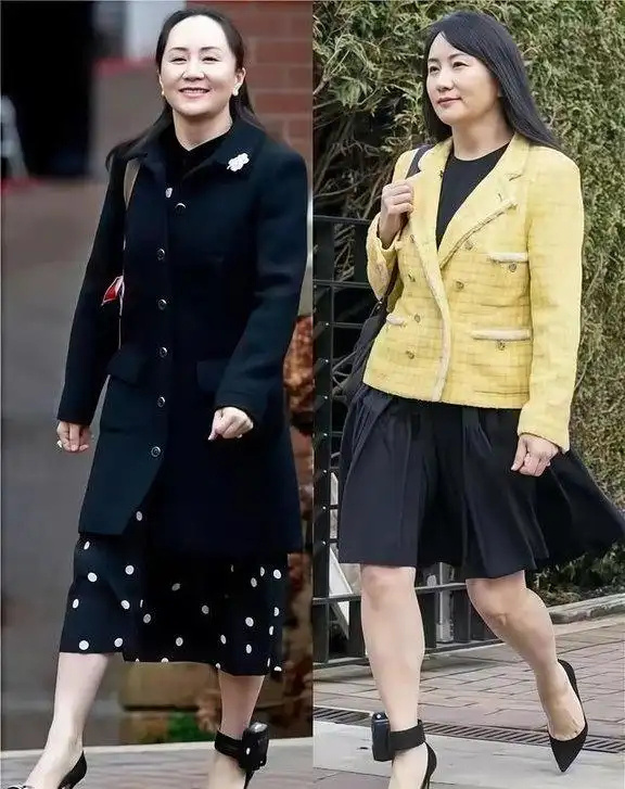 见过世面的女人裙子不过膝裤子不紧身，看孟晚舟和李富真就懂 