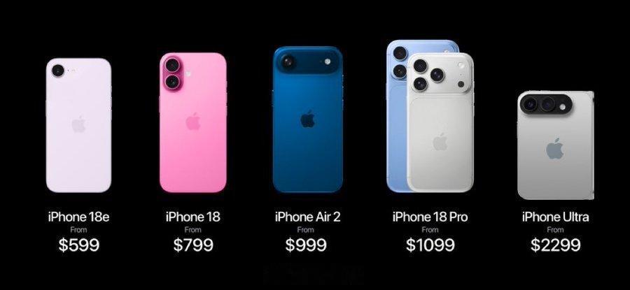 iPhone 18 系列将分两场发布会：2026年9月秋季：iPhone 18 