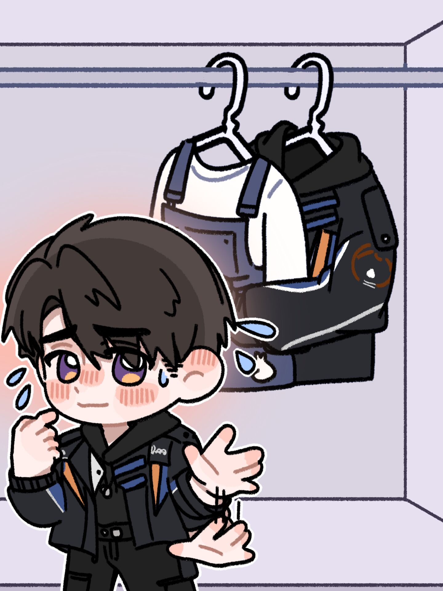 夏以昼用他的衣服环抱你的衣服被你发现时。     如果你觉得ooc我将致歉