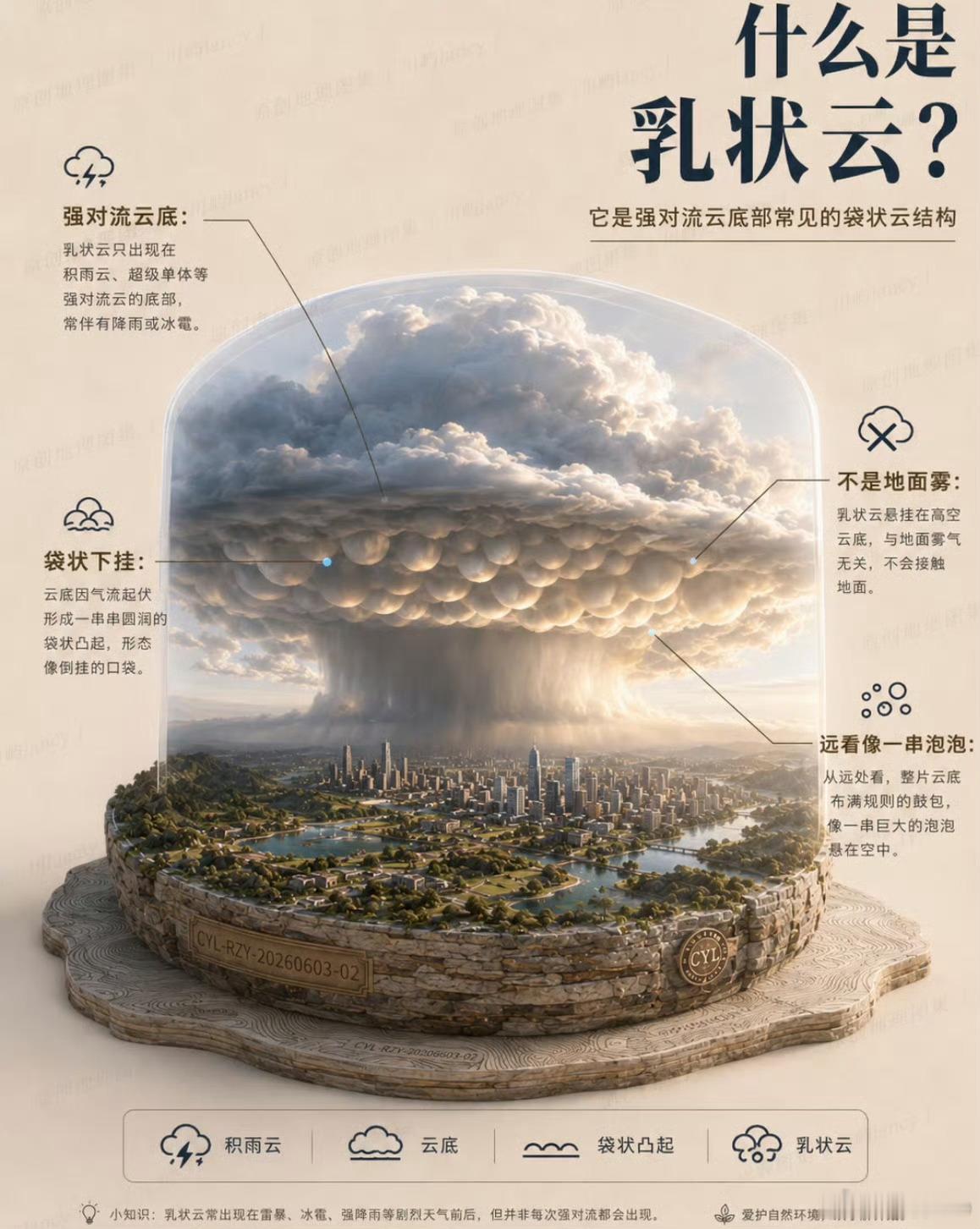 乳状云的压迫感太强了乳状云 特大暴雨 学习一下，看着确实挺吓人的。 