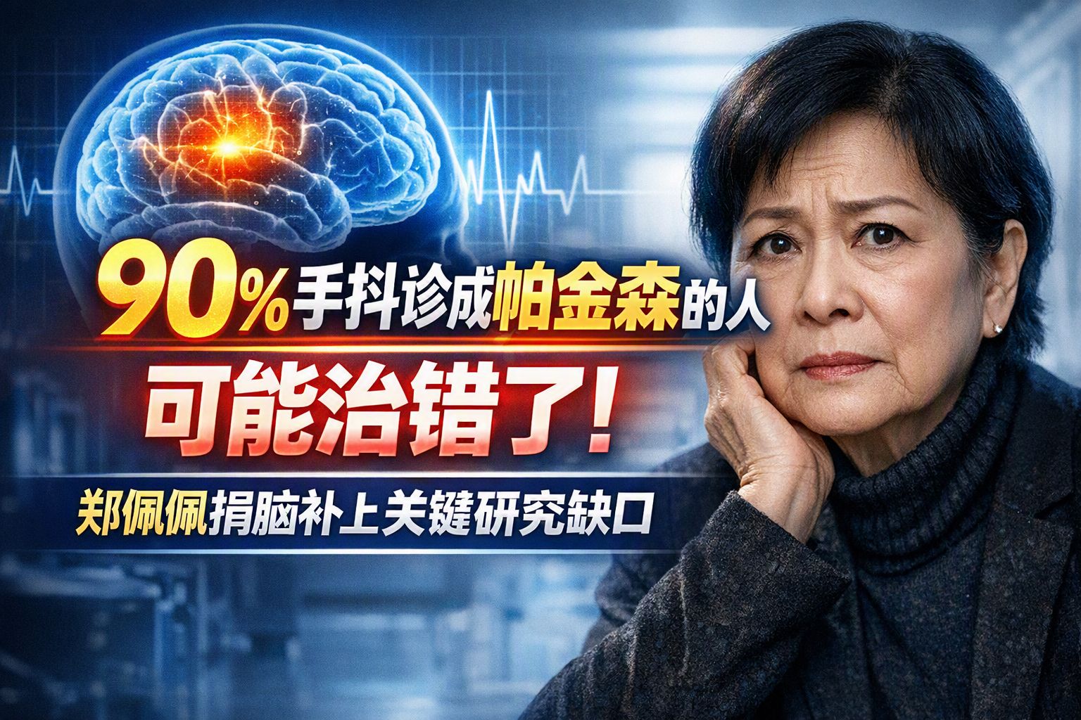90%手抖诊成帕金森的人可能治错了！郑佩佩捐脑补上关键研究缺口