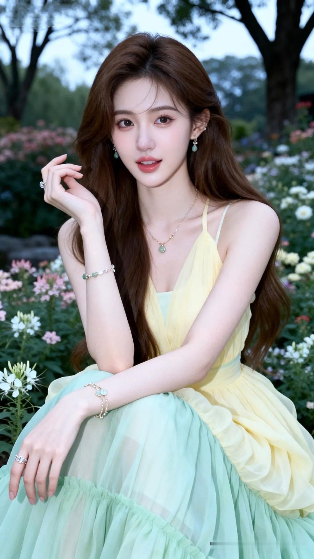 真心话茶局夏日花海中的黄衣少女，清新脱俗，宛如画卷中的仙子一般！