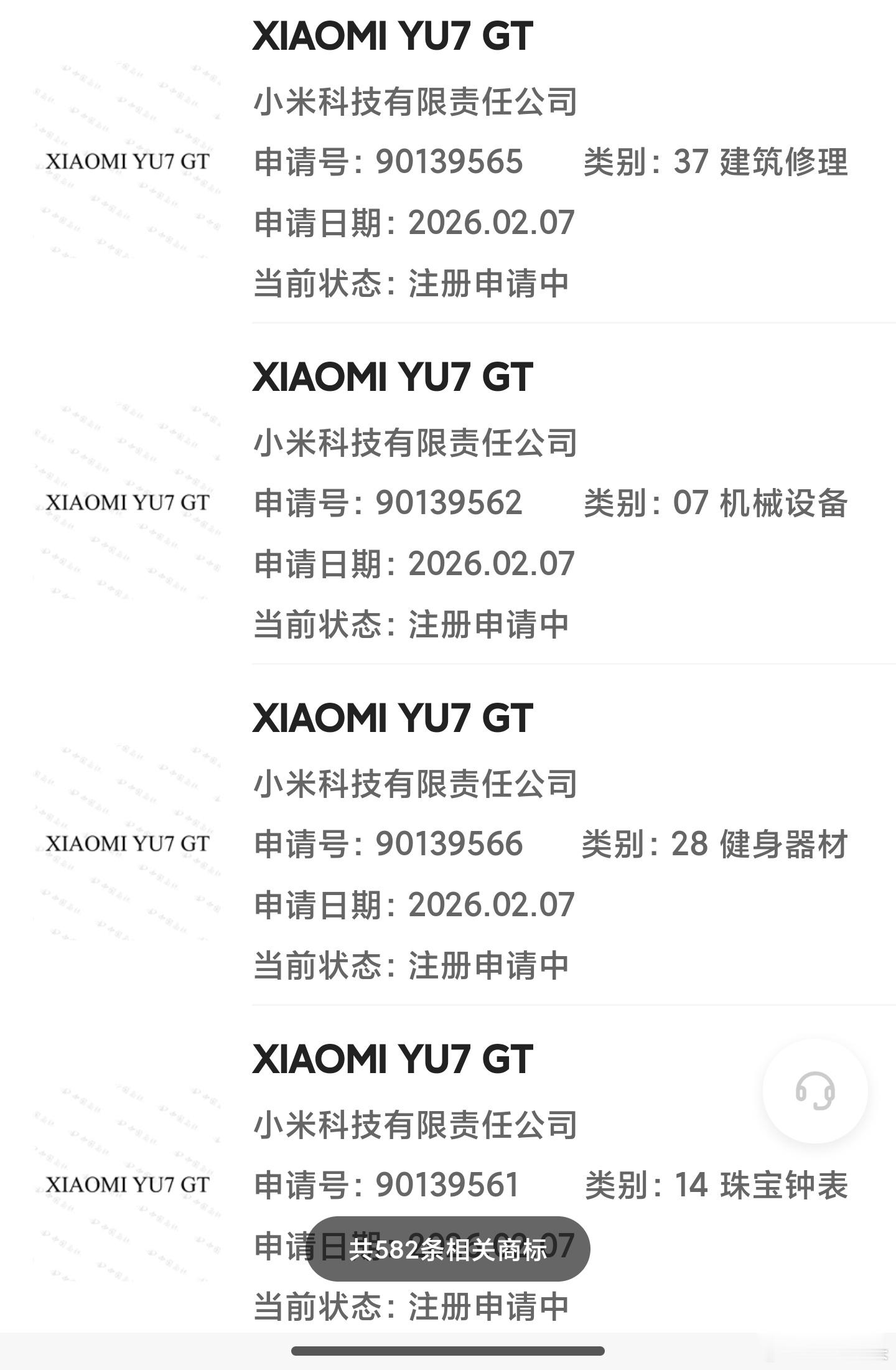 小米申请YU7GT商标 商标、专利都要提前注册，要不然晚了又会被别人恶意注册。