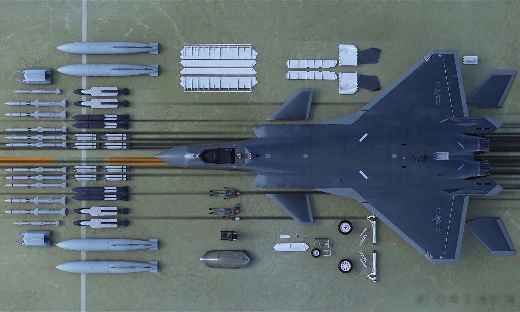 歼-20战斗机的火力配置，看看还缺点啥？似乎还缺了霹雳-17超远程空空导弹、新型