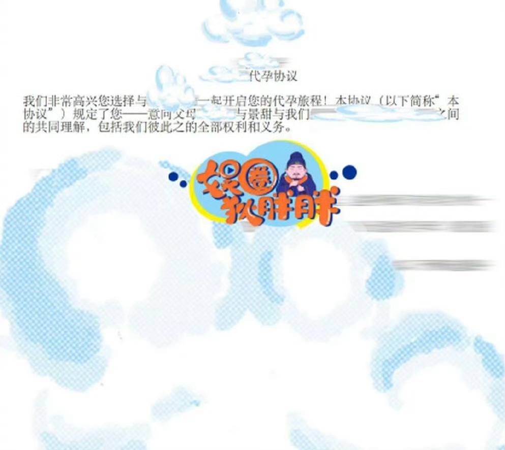 ？？？景甜不可能吧？会不会是同名？她条件挺好的啊！疑似景甜代孕协议曝光