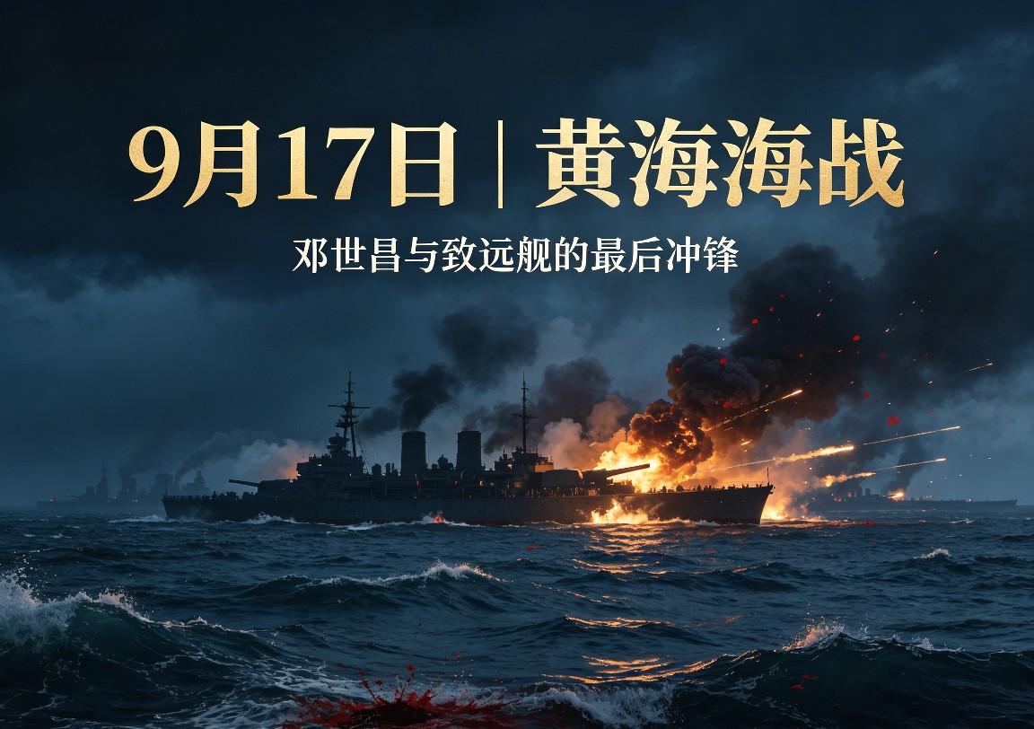 1894年9月17日，大东沟黄海海面，炮声轰鸣、硝烟蔽日。
甲午中日战争最惨烈的