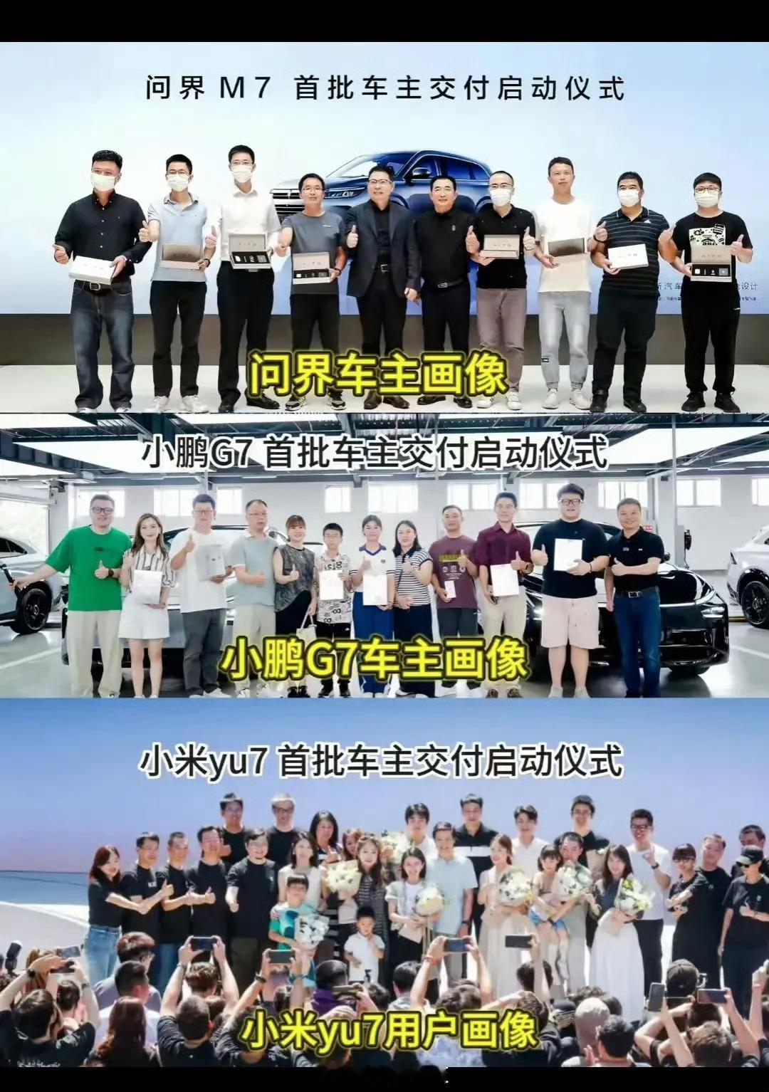小米，问界，小鹏，首批新车交付车主用户画像对比[吃瓜] ​​​
