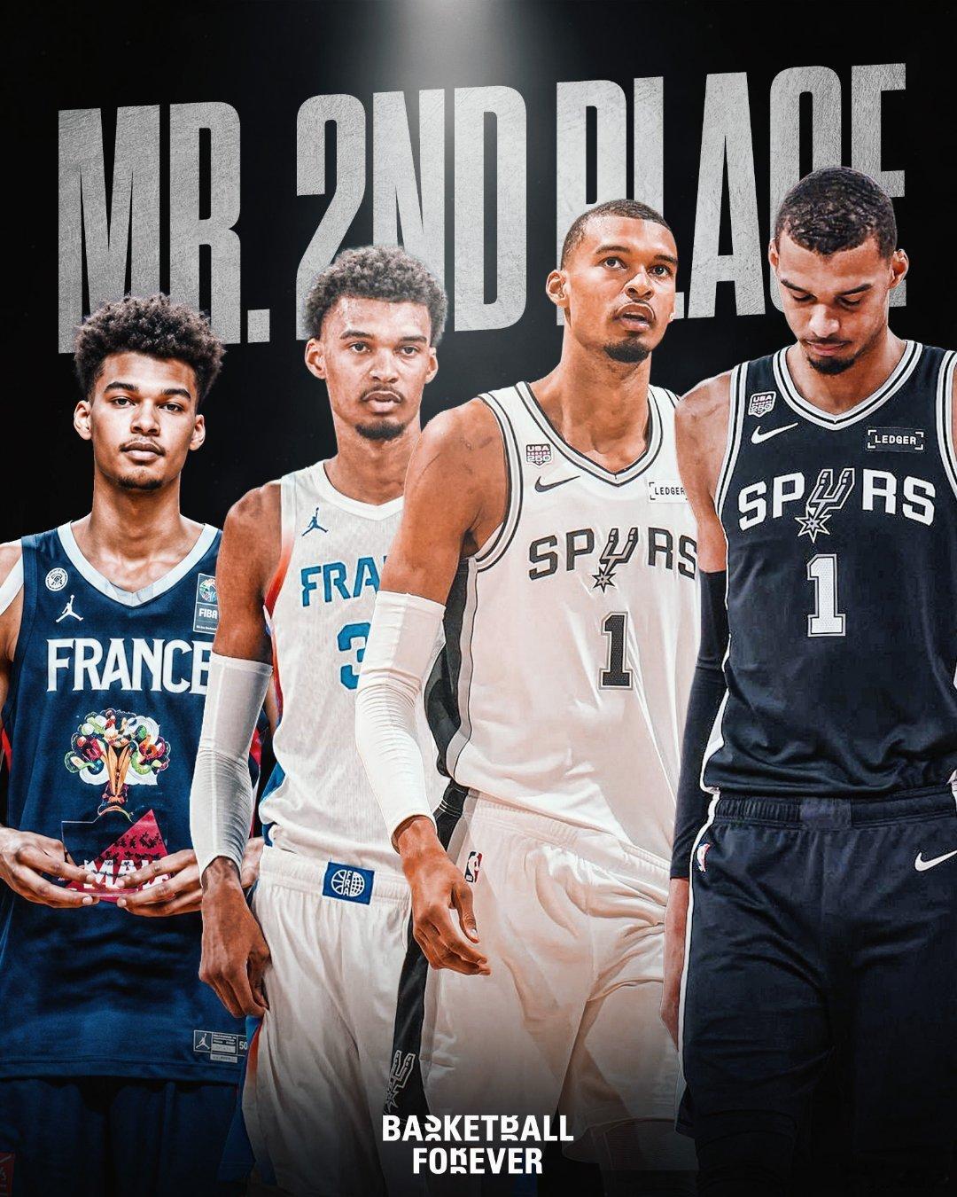 文班亚马整个职业生涯都在拿第二名啊 🥈NBA🔸U17世锦赛亚军🔸奥运会法国