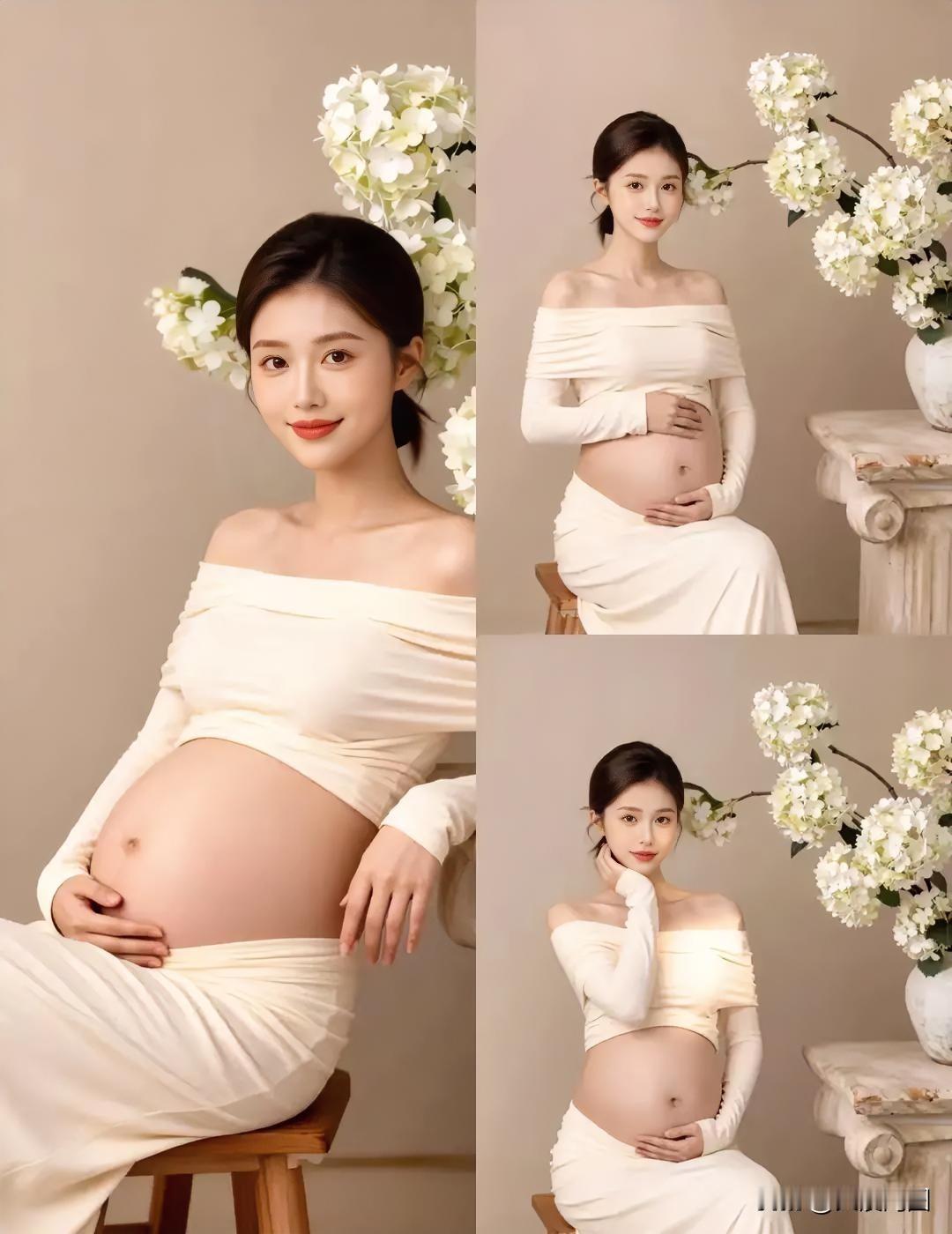 温柔孕照，实现花与孕期的完美交融🌸🤰
孕期氛围感写真 梦幻孕期写真 居家风孕