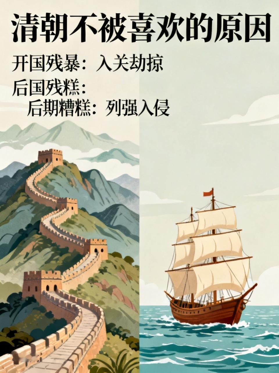 为什么清朝不被人们所喜欢呢? 清朝不受人喜欢，原因是多方面的。
从开国来看，实在