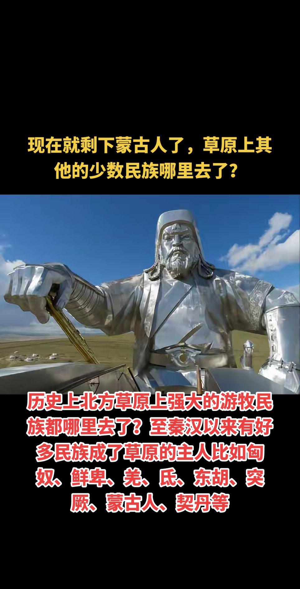 现在就剩下蒙古人了，草原上其他的少数民族哪里去了？历史上北方草原上强大...
