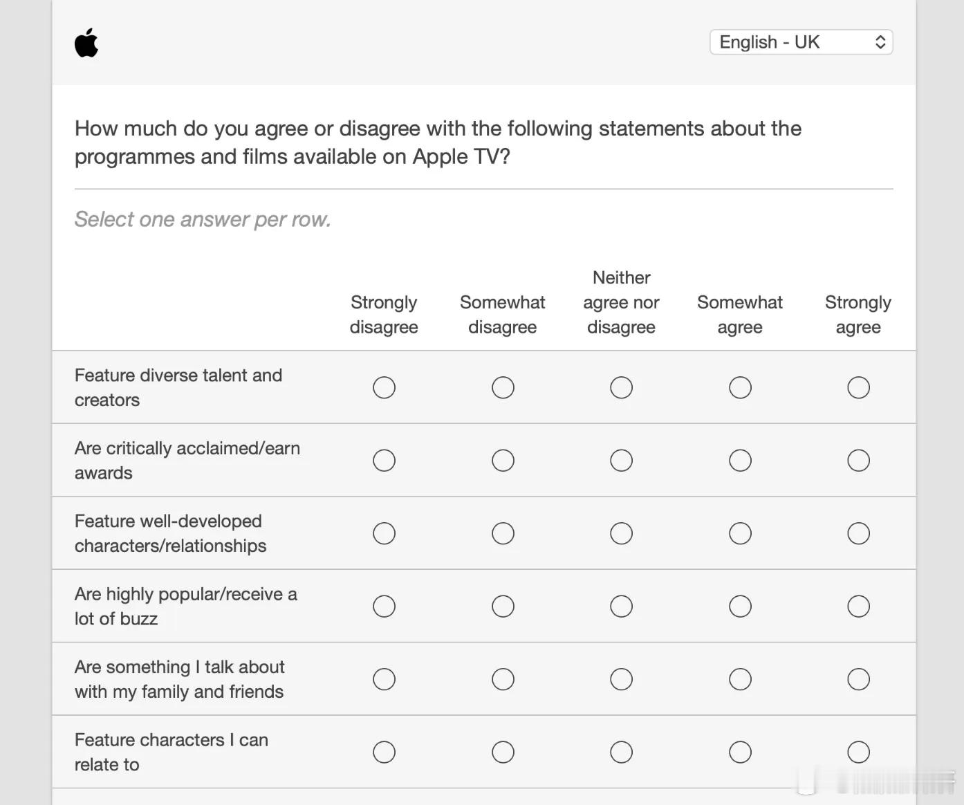 Apple正在向部分Apple TV+订阅用户发起调研，收集大家对这项流媒体服务