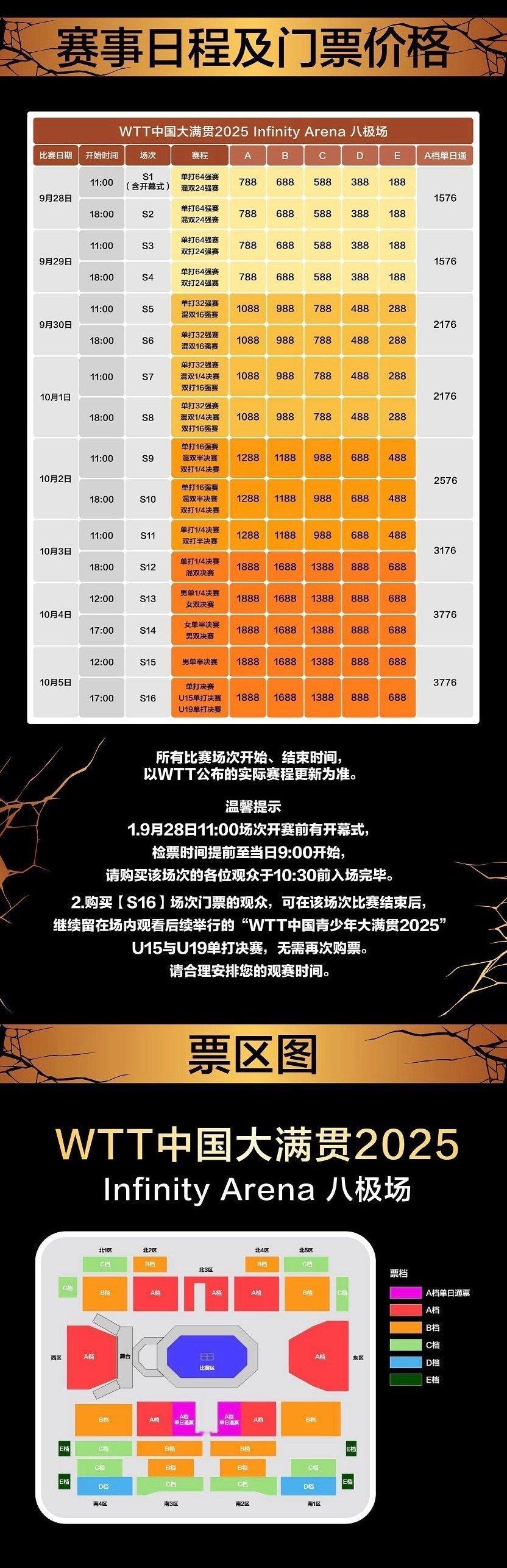 2025中国大满贯门票价格主馆                         