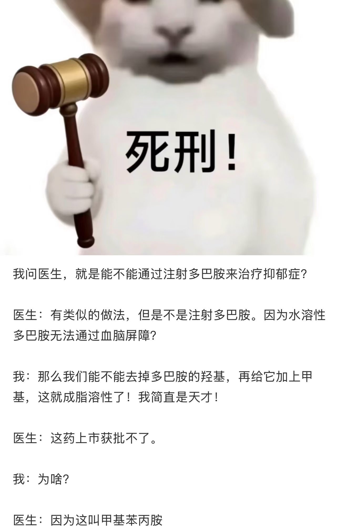 长知识了！原来多巴胺和甲基苯丙胺是相同疗效的后者甚至更容易被吸收 