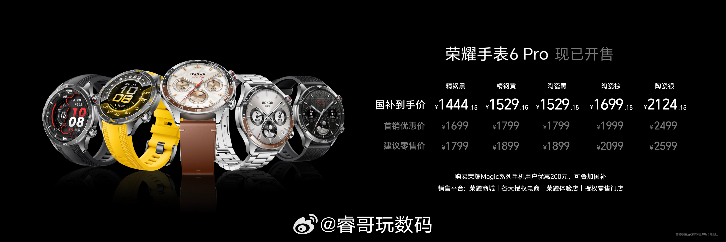 荣耀手表6 Pro 行业首创心脏停搏监测，四级安全响应守护；自研灵瞳感知系统配合