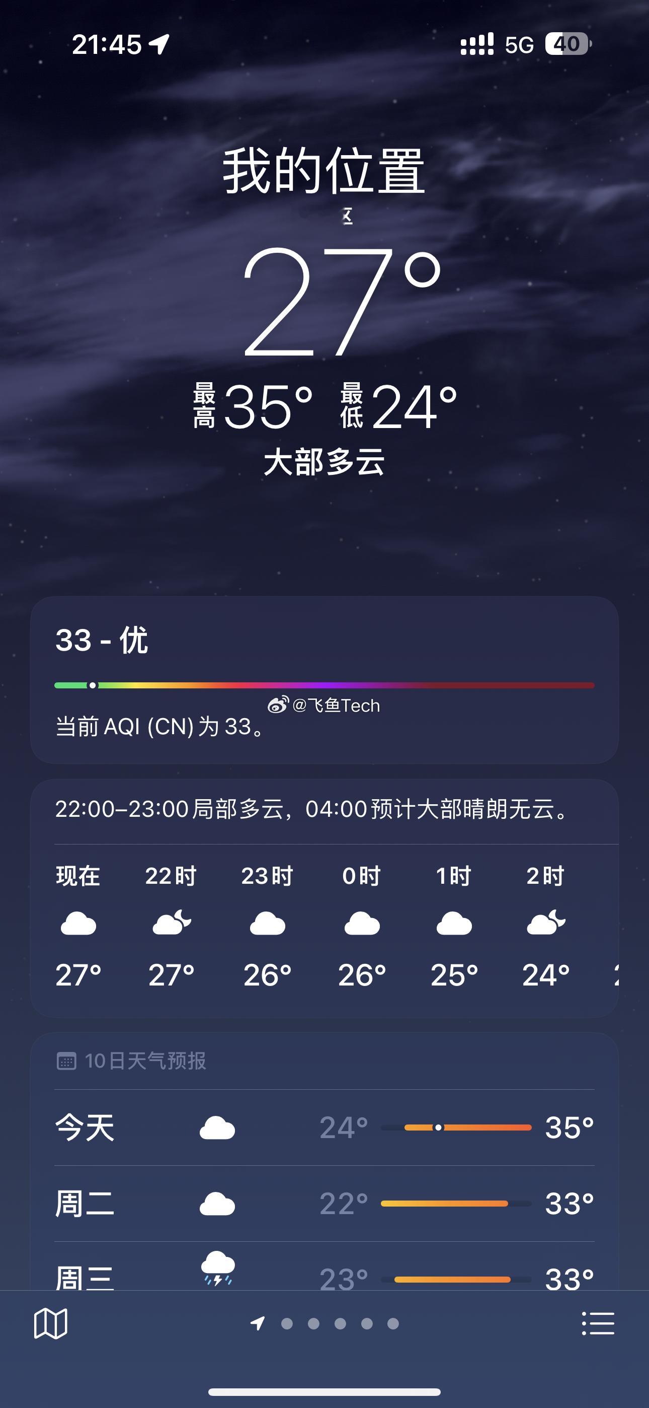 42度高温来了怎么今晚青岛的天气这么凉快啊！在室外一点也感觉不到热，跟开了空调了