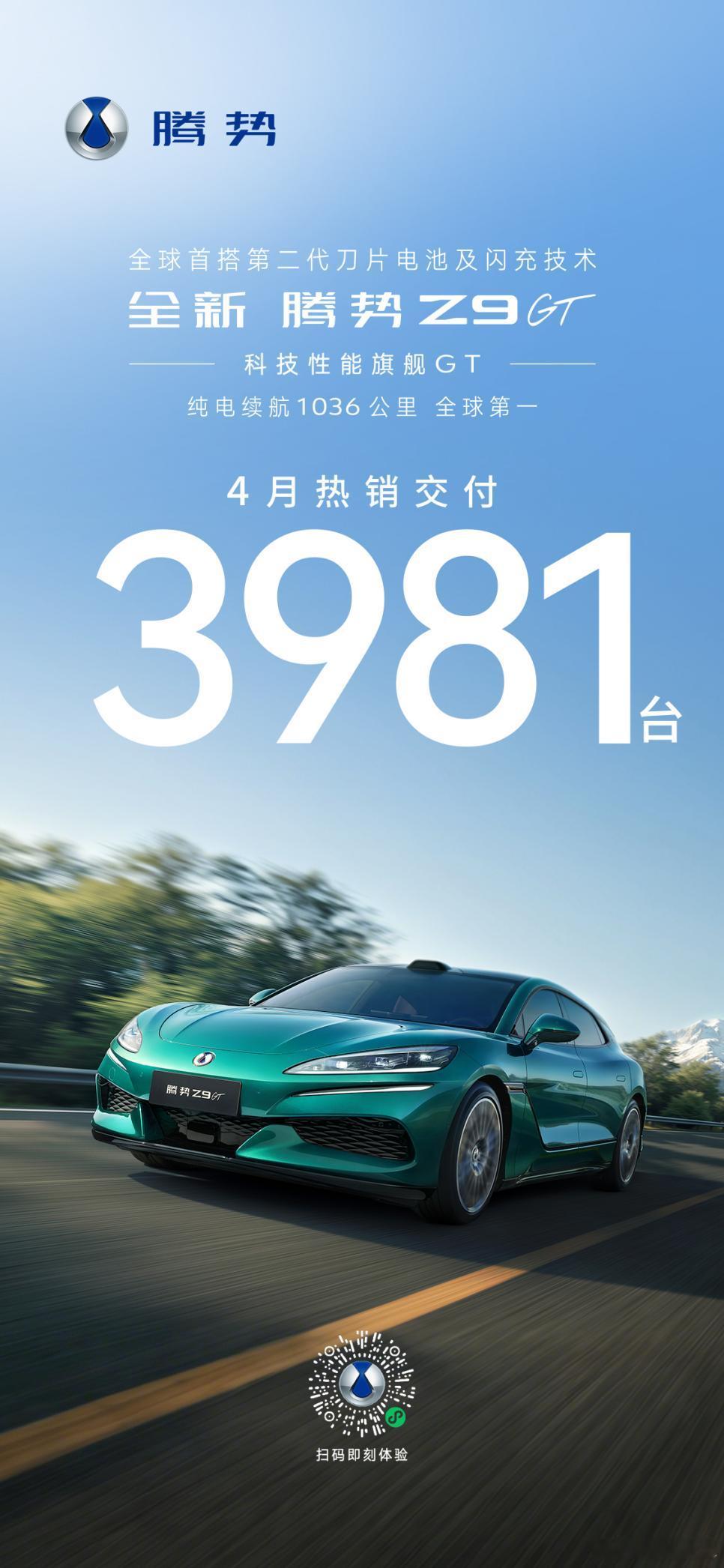 四月成绩单出来了啊！咱们腾势果然大卖！全新腾势Z9GT哦！3981台！现在GT市