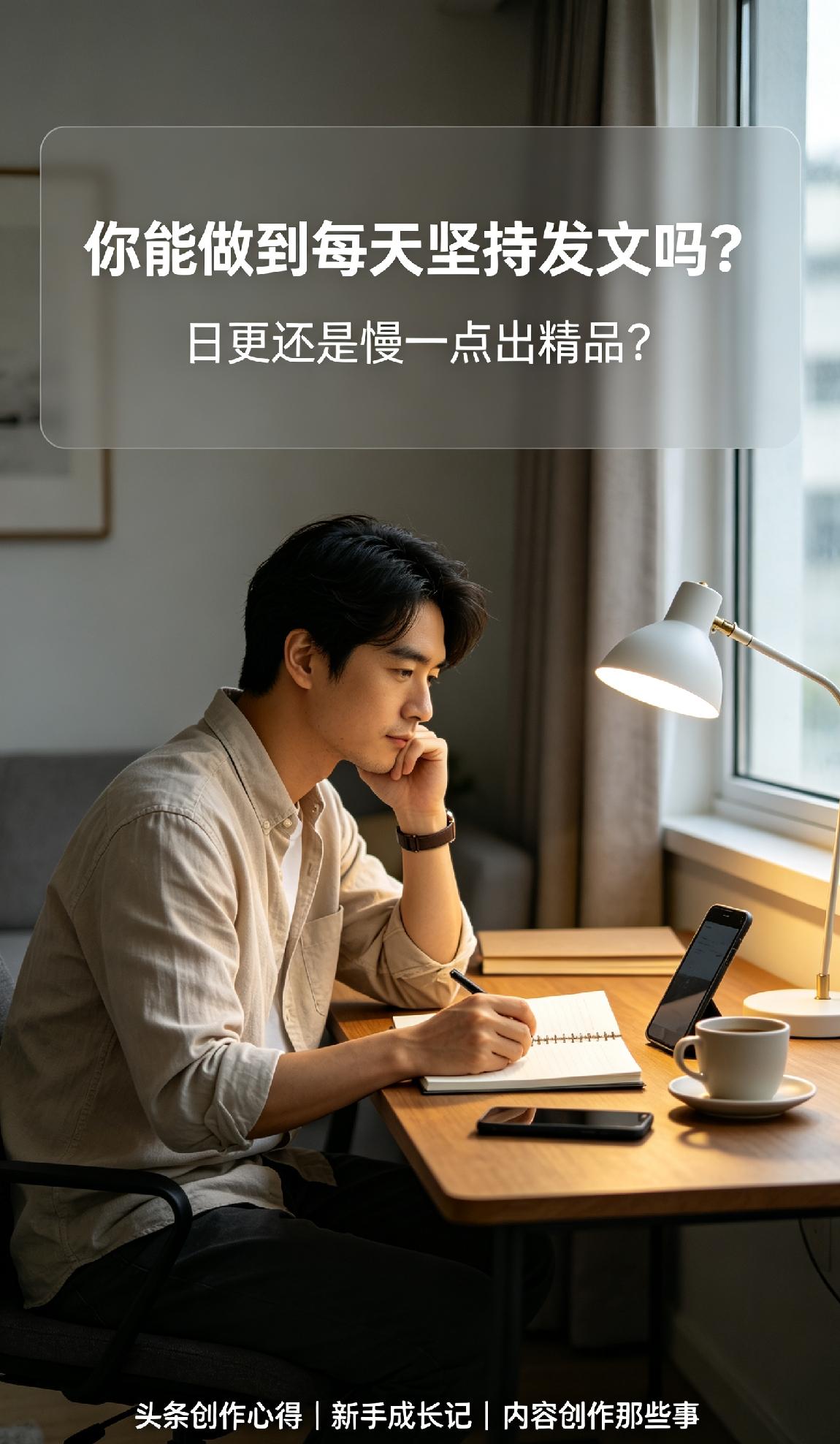 想问下所有头条创作者：你能做到每天坚持发文吗？
 
我见过有人兴致勃勃开号，更了