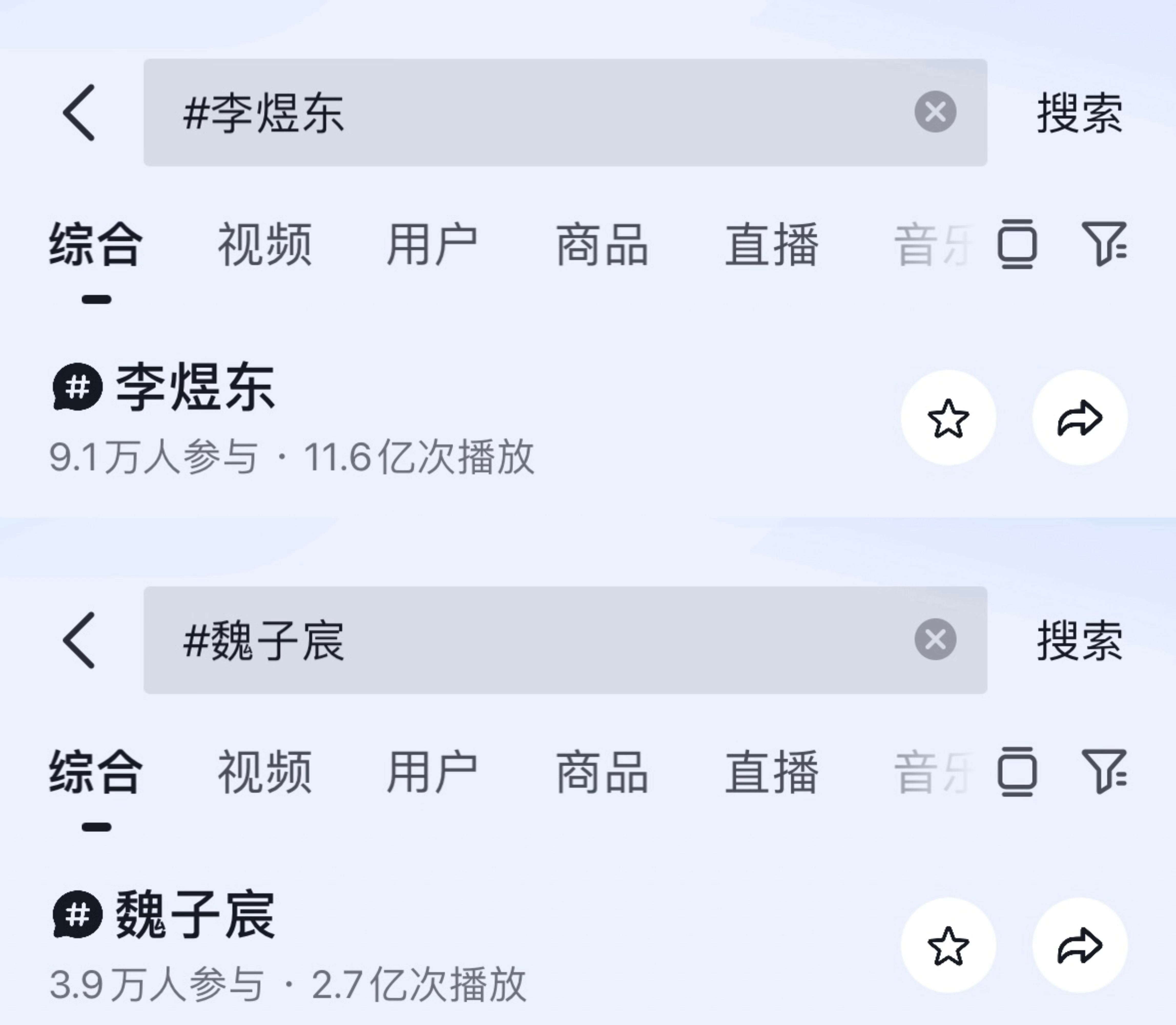 以下为lyd和wzc的微博、小红书、抖音、高会等多项数据包括但不限于各平台ct浏
