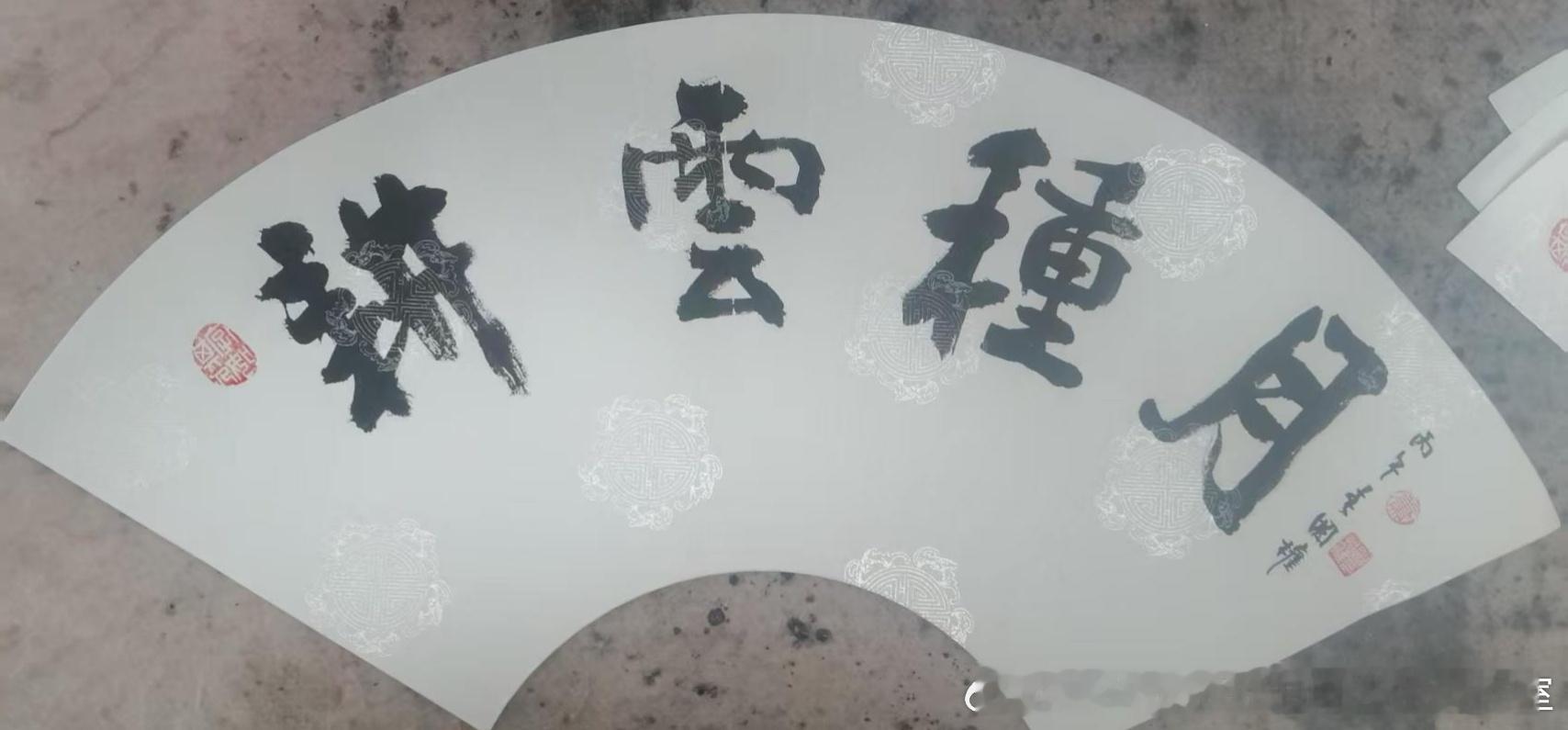 萧国权老师扇面书法作品欣赏。 