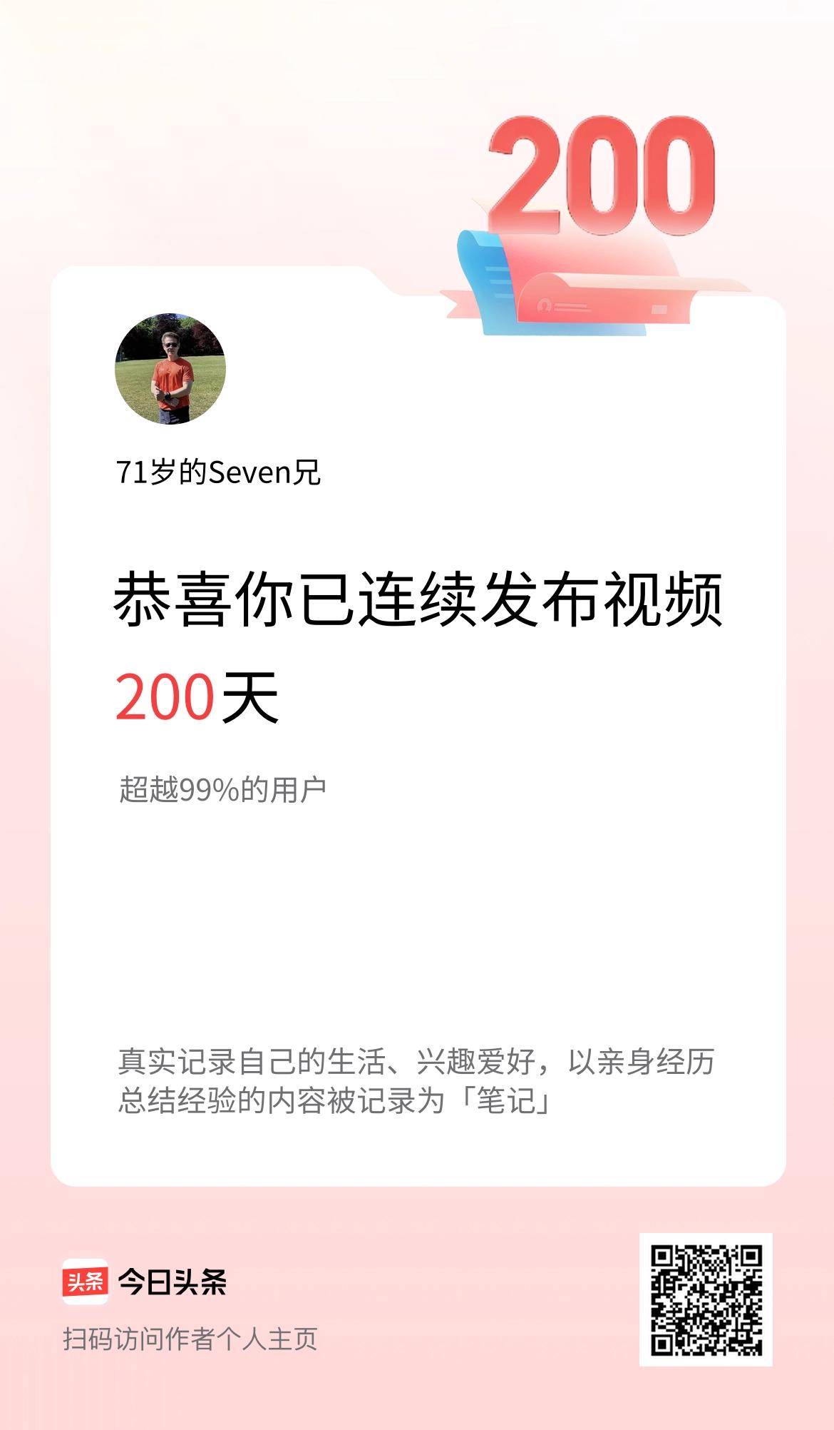 我在头条连续视频投稿200天