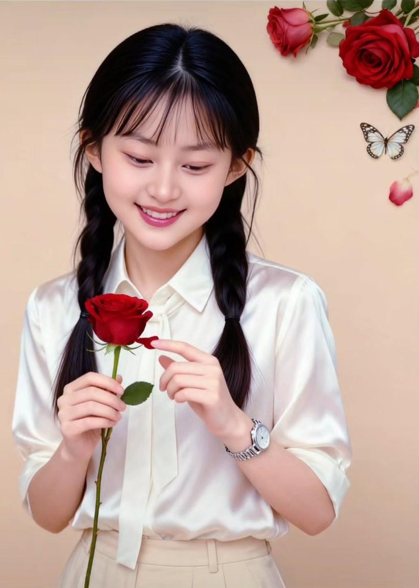 少女与玫瑰的甜蜜时光🌹💕