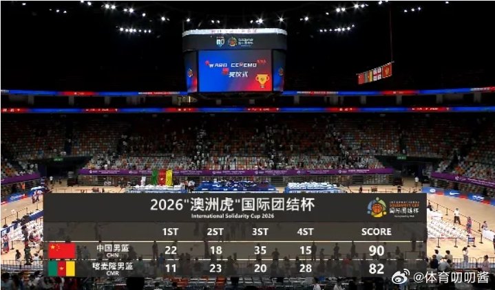 中国男篮热身赛三连胜  FIBA国际团结杯四国邀请赛，中国男篮90-82战胜喀麦