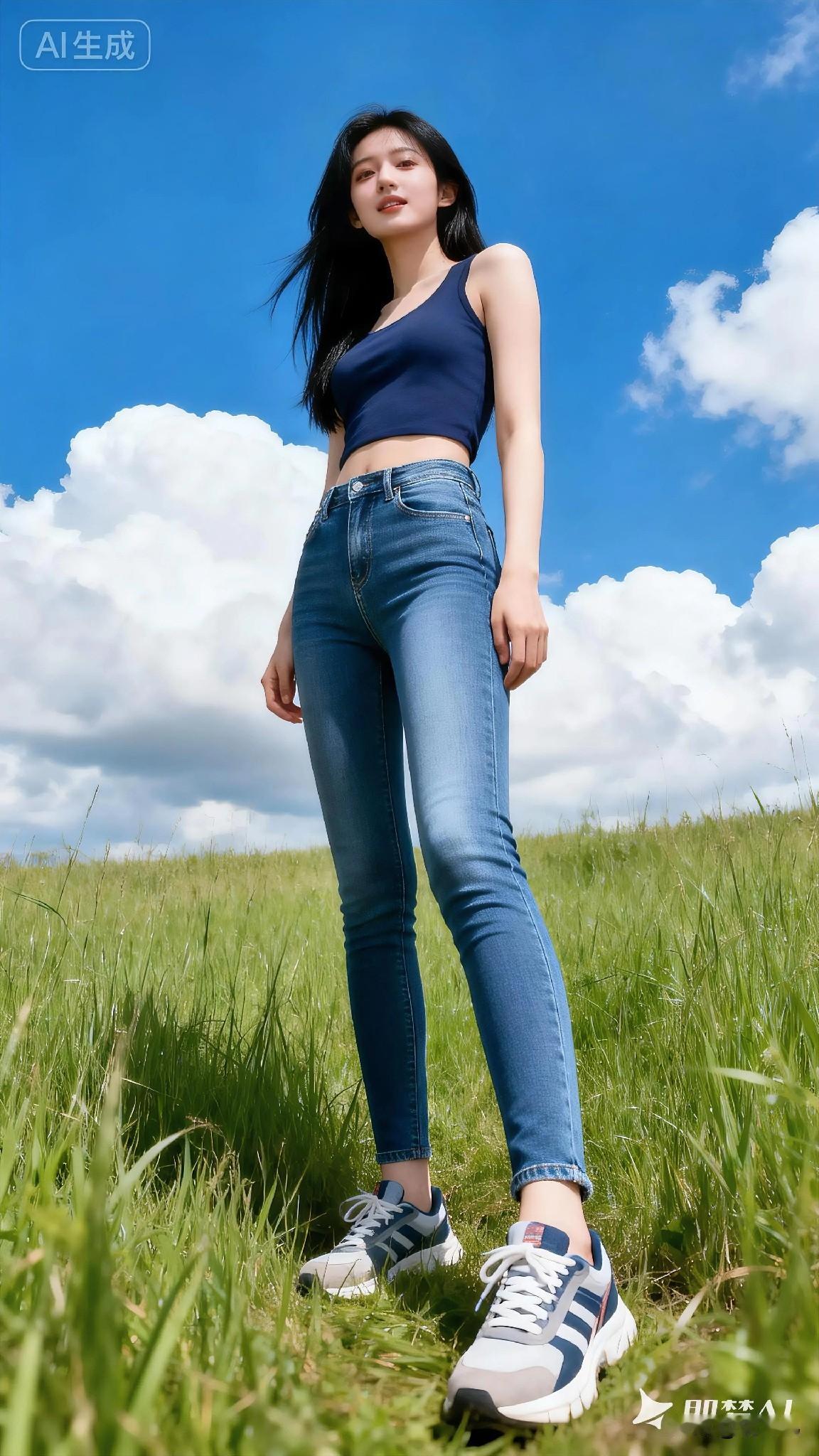 长风万里送青云 我立草原因傲春：
浩荡的长风吹行万里，送着高空的青云直上；而我独