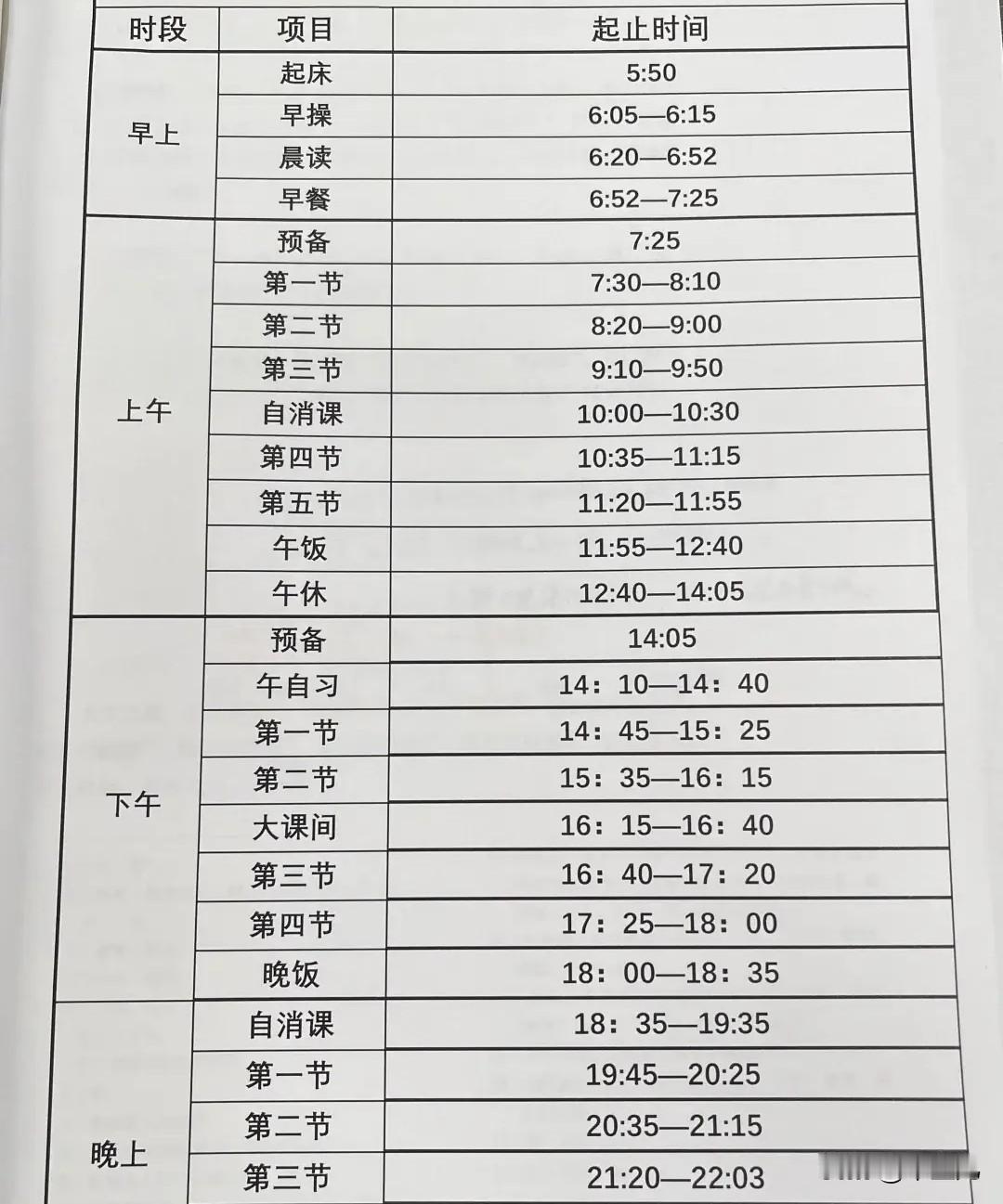 大家都是这样就对了吗？
每个学校都是这样就是对的吗？
看看现在高级中学的作息时间