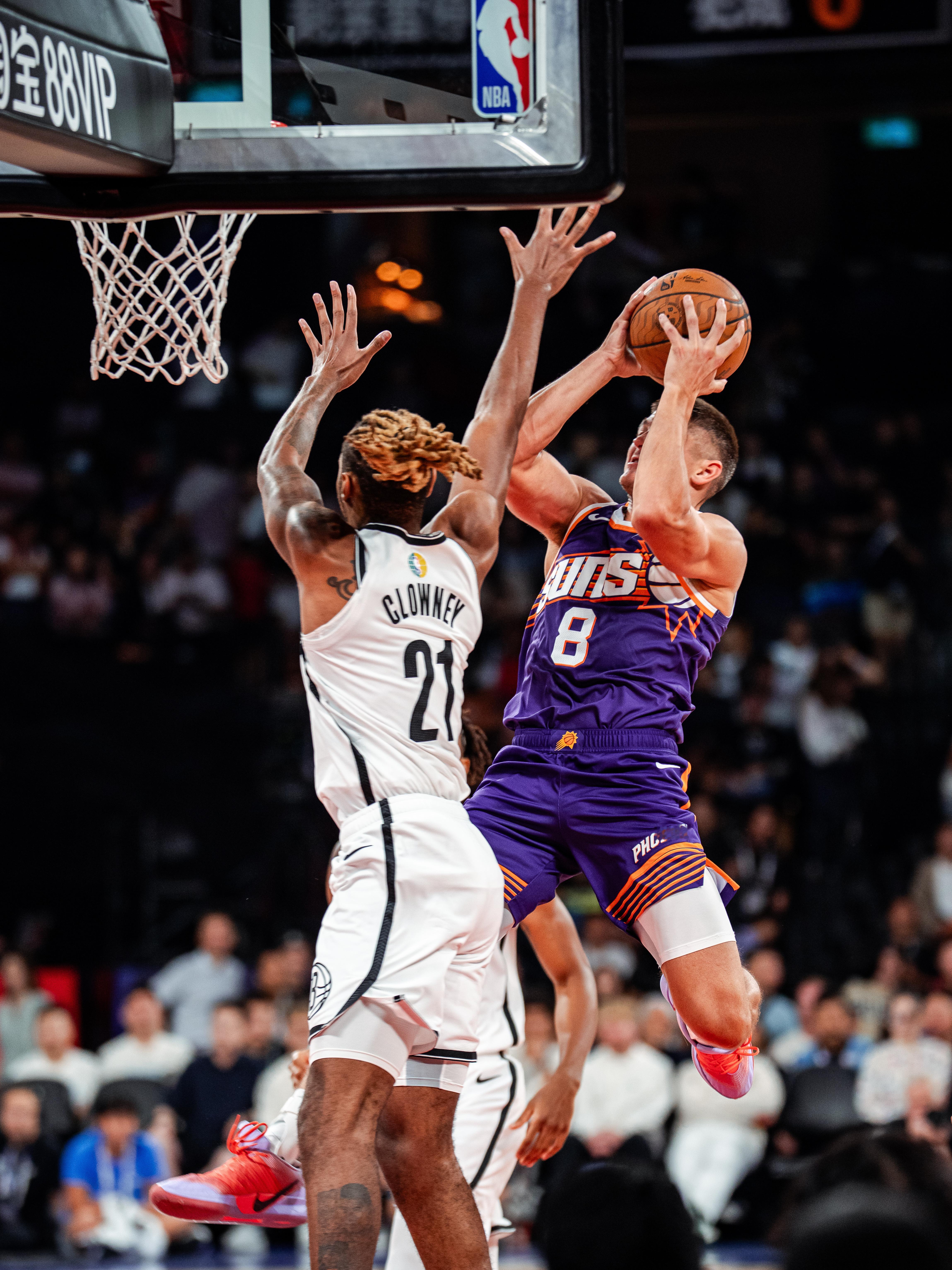 阿伦打进强硬2+1！🔥NBA中国赛2025 ｜太阳队中国赛之旅 ｜菲尼克斯太阳
