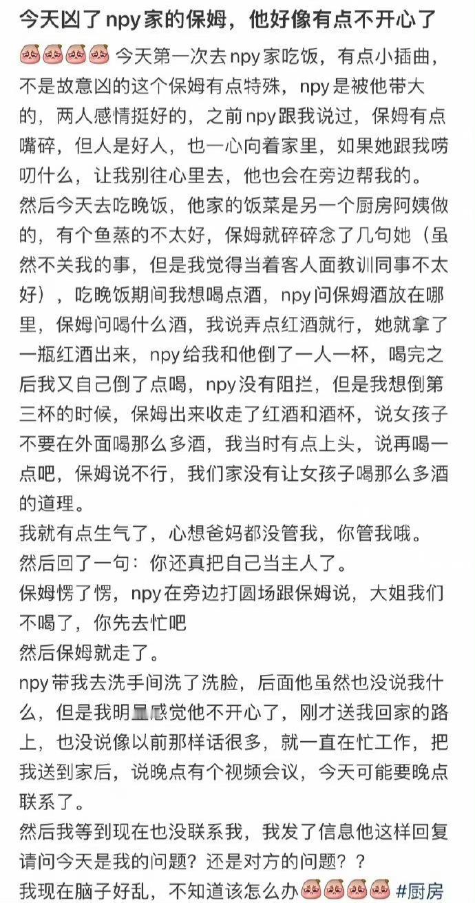 今天凶了npy家的保姆，他好像有点不开心了月薪1万5的保姆自制炸鸡全家桶 ​​​