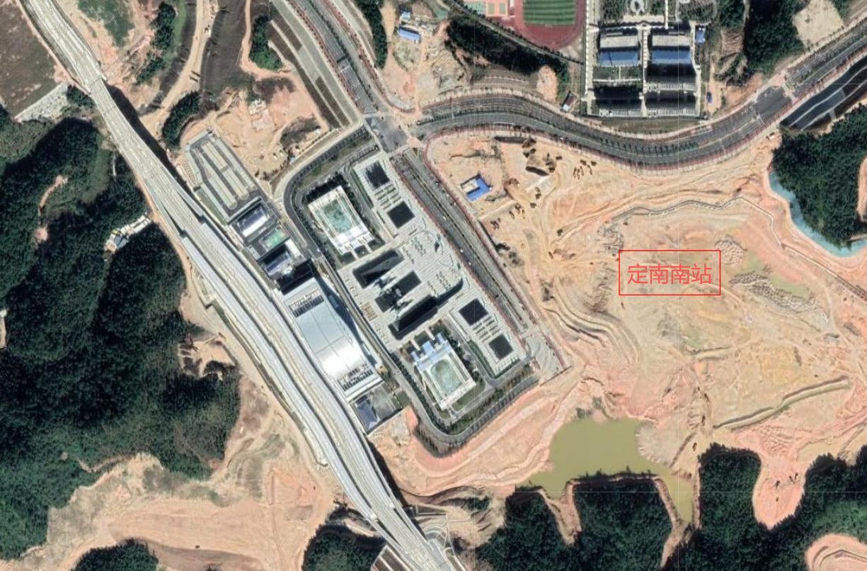 定南南站卫星地图
定南南站位于定南县清华大道西侧，车站以