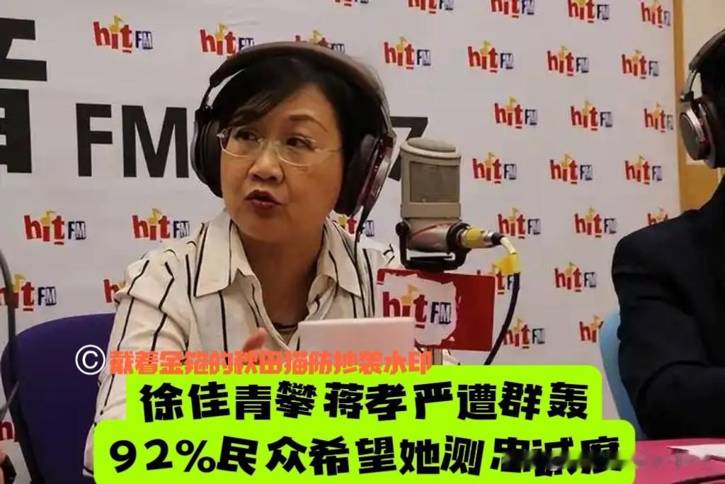 绿高官甩锅蒋孝严遭群轰！
岛内万人网络投票结果震撼：92%喊“有必要给徐佳青测测