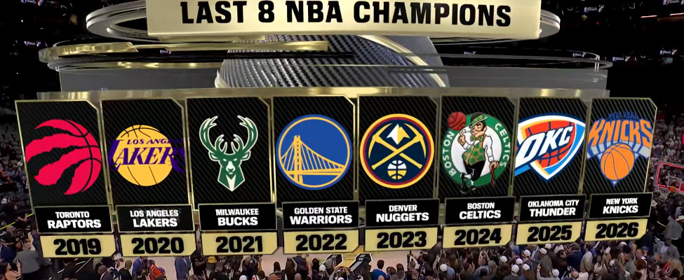 八年，八个不同的总冠军，没有球队能完成卫冕，群雄并起的时代。NBA