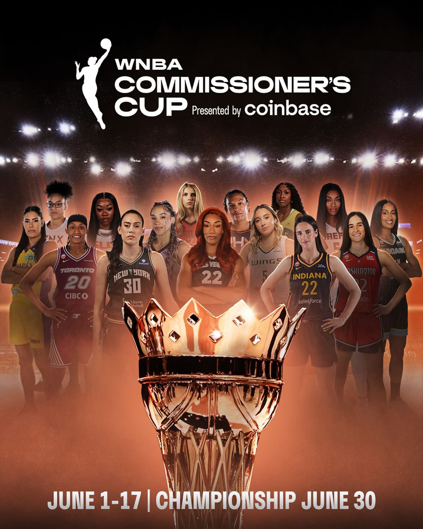 WNBA WNBA总裁杯明日打响！简单来说，就是从东部7支球队和西部8支球队中，