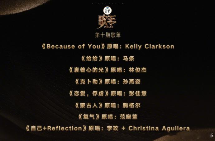 歌手歌单！已经想到谁要唱哪一首了[淡淡的]《Because of You》原唱：