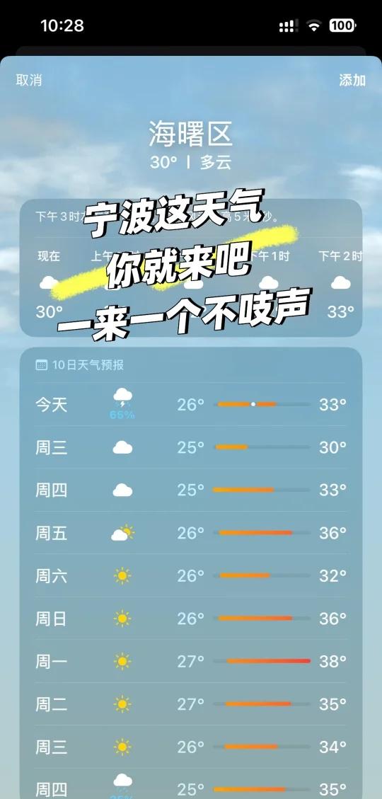 全国除了宁波还有哪些地方在过炎夏啊[伤心][伤心][伤心]天气