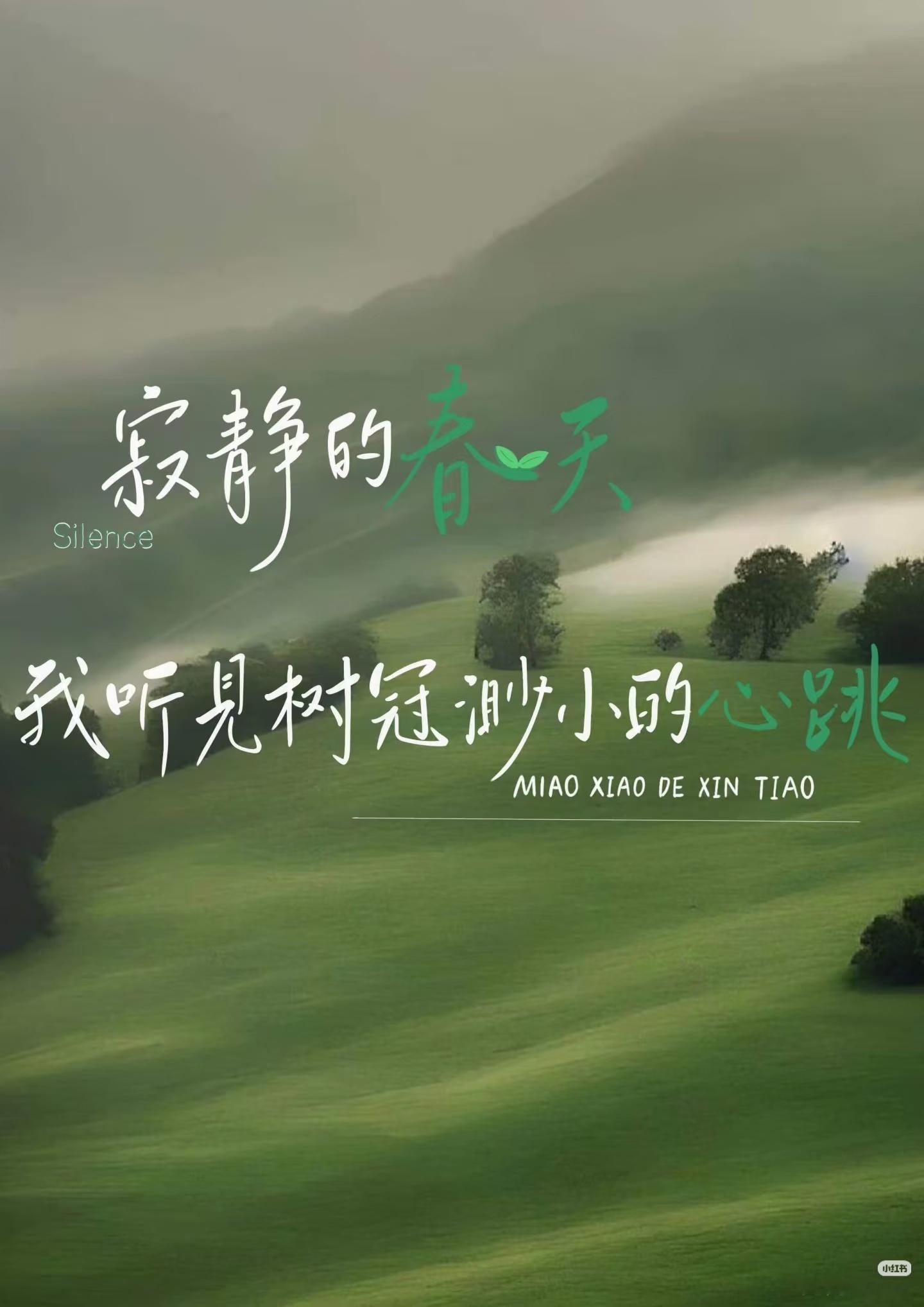 绿色生命力朋友圈背景图｜手机高清无水印壁纸｜绿色系壁纸｜手写文字壁纸 ​  ​​